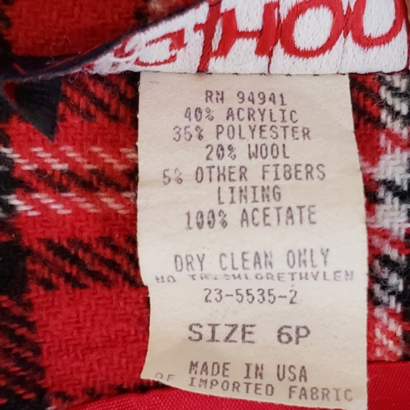 JG Hook Red Plaid Pencil Skirt Hidden Zip Sz 6P - Picture 6 of 10